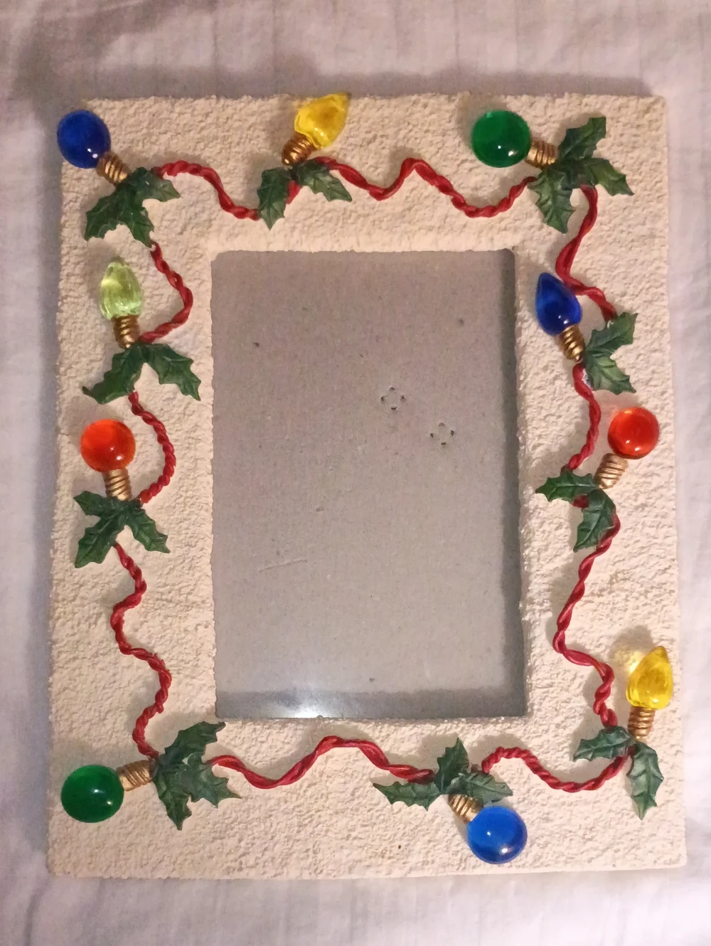 Festive Multicolor Holiday Light Picture Frame Christmas Photo